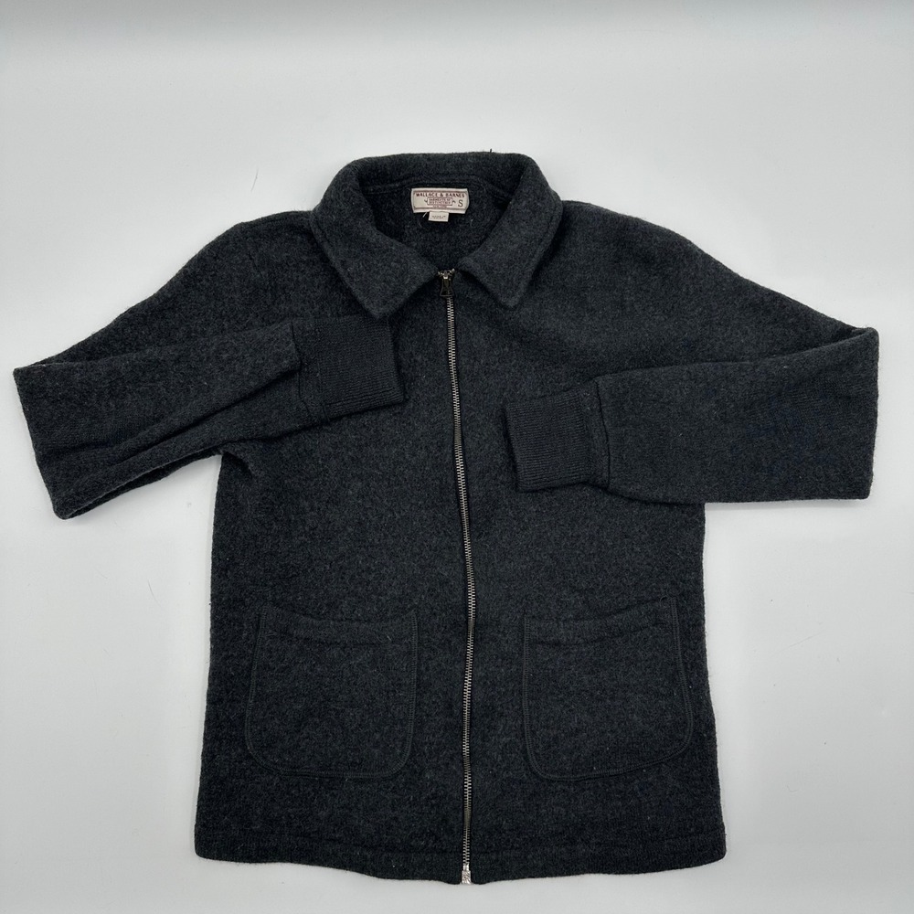 Wallace & Barnes J.Crew Merino Wool Full Zip Sweater Jacket Gray Womens Small S - Picture 2 of 11
